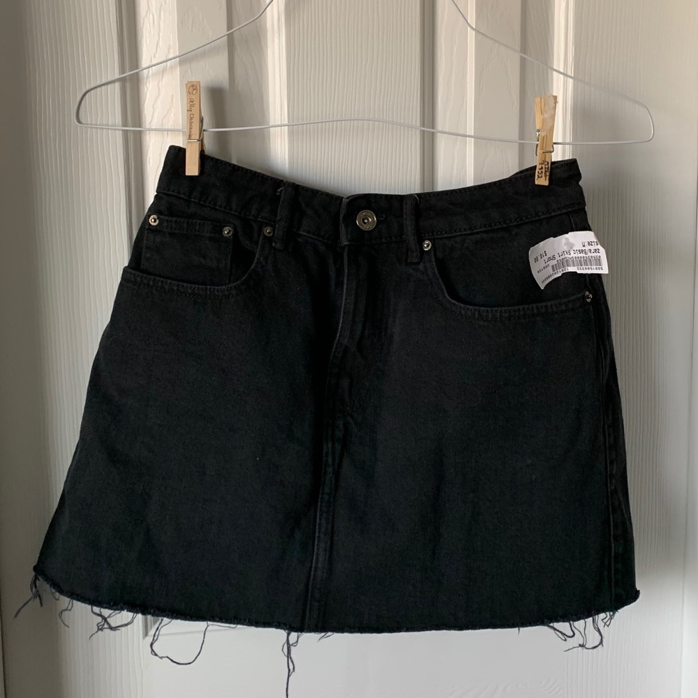 black denim skirt